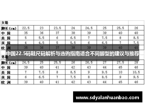 中国22.5码鞋尺码解析与选购指南适合不同脚型的建议与推荐